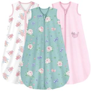 image:imageYoofoss Baby Sleep Sack 2436 Months Wearable Blanket for Babies 100 Organic Cotton 2Way Zipper TOG 05 Toddler Sleeping Sack 3 Pack Sleep SacksGreenroseangel