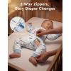 image:imageYoofoss Toddler pajamas 100 Organic Cotton Baby Sleeper for Boys girls 2way Zipper Footless Romper 3 Pack Baby PjsBlue  White Sailboat