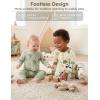 image:imageYoofoss Toddler pajamas 100 Organic Cotton Baby Sleeper for Boys girls 2way Zipper Footless Romper 3 Pack Baby PjsYellow  Green Animal