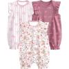 image:imageYoofoss Baby Girl Romper 100 Organic Cotton Newborn Summer Clothes Short Sleeve Baby Outfit Soft and BreathbalePurple Pink Cherry Blossoms
