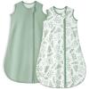 image:imageYoofoss Baby Sleep Sack 1218 Months TOG 10 Baby Wearable Blanket 2 Pack 100 Organic Cotton Infant Toddler Sleeping Sack 2Way Zipper Lightweight Sleep Sack10 Togleafgreen