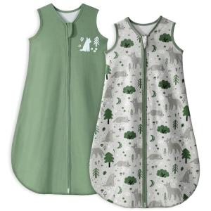 image:imageYoofoss Baby Sleep Sack 1218 Months TOG 10 Baby Wearable Blanket 2 Pack 100 Organic Cotton Infant Toddler Sleeping Sack 2Way Zipper Lightweight Sleep Sack10 Toggreenfox