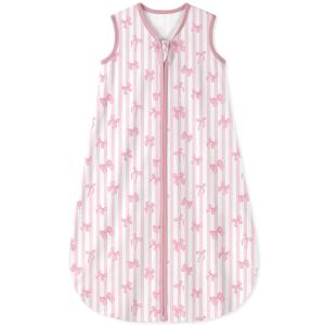 image:imageYoofoss Baby Sleep Sack 1218 Months TOG 10 Baby Wearable Blanket 2 Pack 100 Organic Cotton Infant Toddler Sleeping Sack 2Way Zipper Lightweight Sleep SackPink Bow