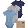 image:imageYoofoss Baby Bodysuits Rayon Made From Bamboo Soft Breathable Baby Onesie Short Sleeve Newborn Baby Boy Girl Clothes 3 PackBluegraygreen