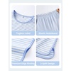 image:imageYoofoss Girls Pajamas Organic Cotton Loose Fit Kids Pjs 2 Piece Sleepwear Short Sleeves amp Short Pants Girls ClothesShort Pantblue Stripes