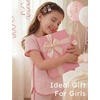 image:imageYoofoss Girls Pajamas Organic Cotton Loose Fit Kids Pjs 2 Piece Sleepwear Short Sleeves amp Short Pants Girls ClothesShort Pantpink Stripes