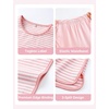 image:imageYoofoss Girls Pajamas Organic Cotton Loose Fit Kids Pjs 2 Piece Sleepwear Short Sleeves amp Short Pants Girls ClothesShort Pantpink Stripes