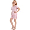 image:imageYoofoss Girls Pajamas Organic Cotton Loose Fit Kids Pjs 2 Piece Sleepwear Short Sleeves amp Short Pants Girls ClothesShort Pantpink Bow