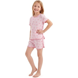 image:imageYoofoss Girls Pajamas Organic Cotton Loose Fit Kids Pjs 2 Piece Sleepwear Short Sleeves amp Short Pants Girls ClothesShort Pantpink Bow